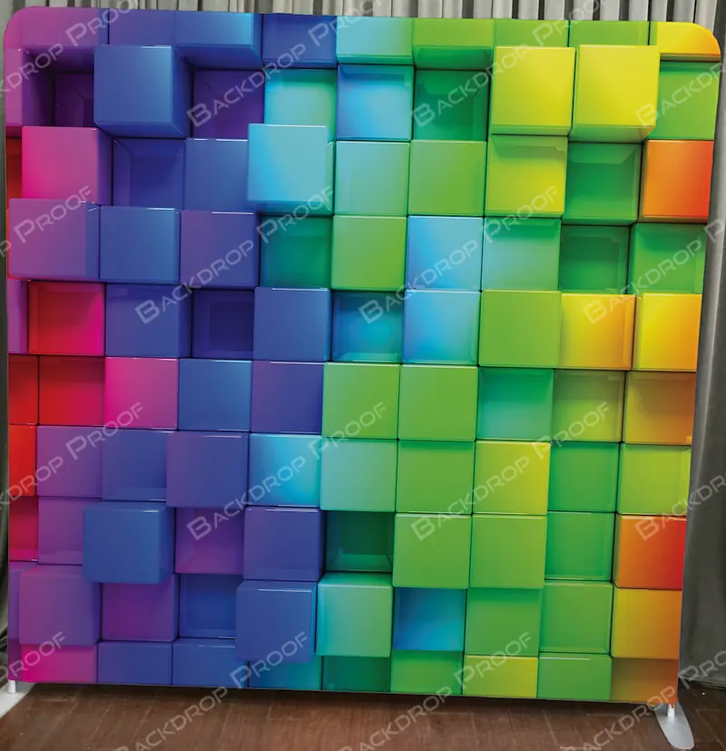 3D Color Cubes photo booth backdrop