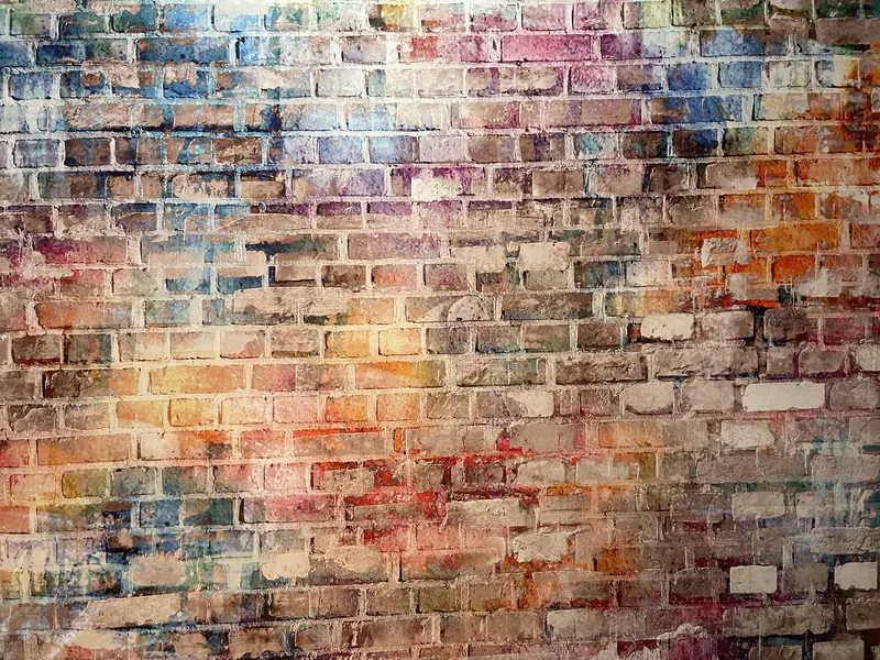 Multi-Colored Brick Wall photo booth backdrop