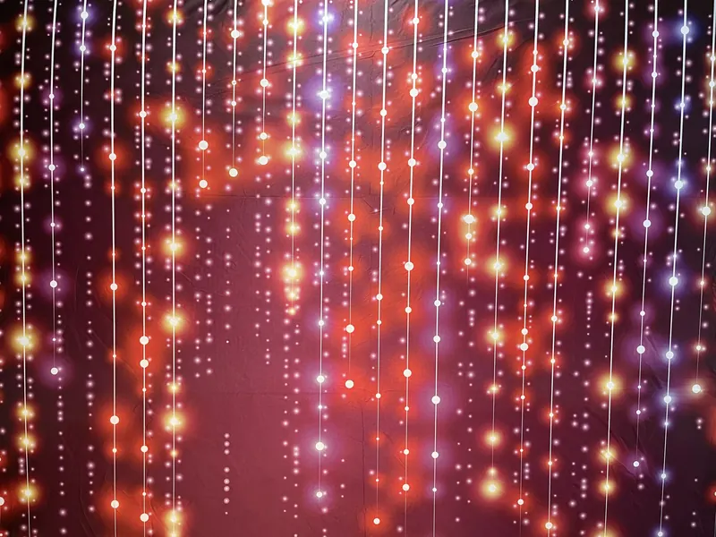 Pink Fairy Lights photo booth backdrop