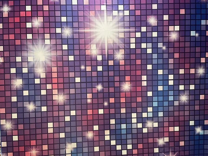 Sparkly Purple Disco photo booth backdrop