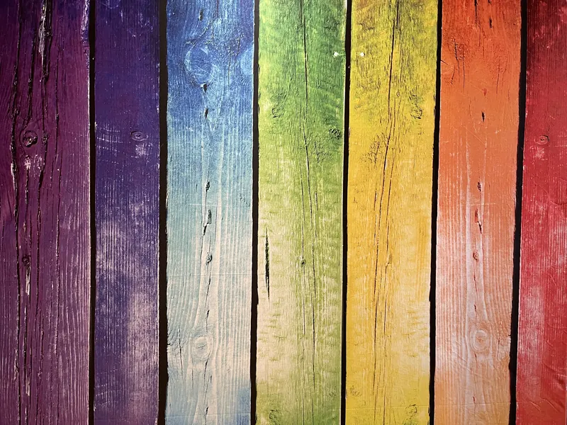 Wooden Rainbow photo booth backdrop